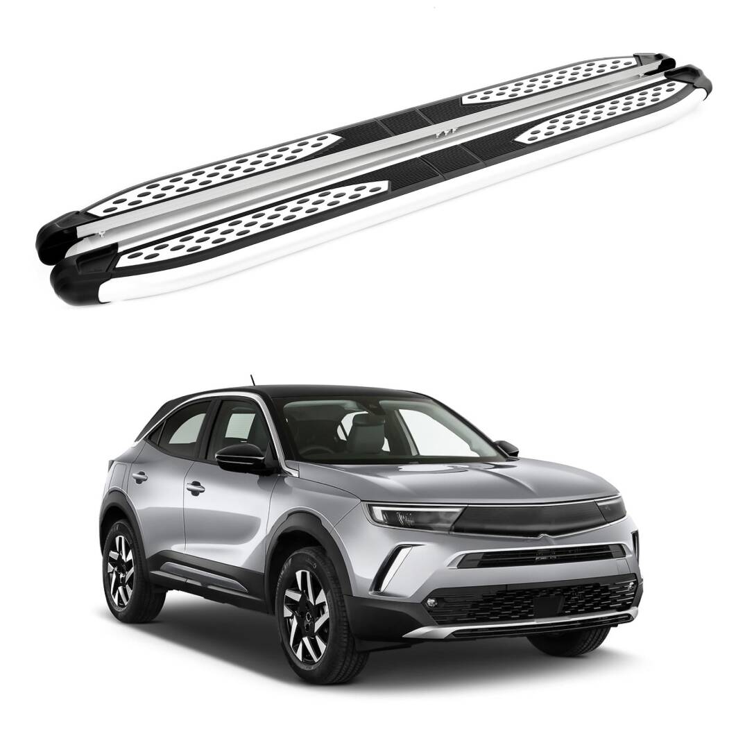 TURTLE Fits Opel Mokka 2021-2025 Side Step Plus Silver - 1