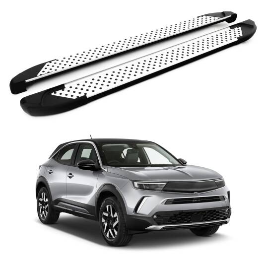 TURTLE Fits Opel Mokka 2021-2025 Side Step Sapphire V1 Silver