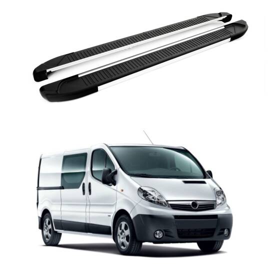 TURTLE Fits Opel Vivaro (X83) 2001-2014 / Lwb Side Step Another Silver
