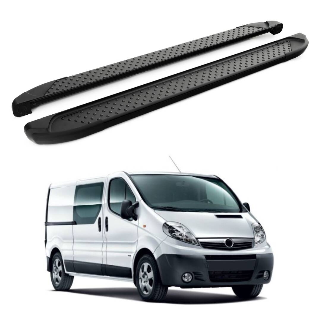 TURTLE Fits Opel Vivaro (X83) 2001-2014 / Lwb Side Step Sapphire V1 Black - 1