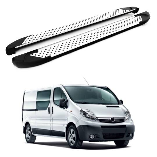 TURTLE Fits Opel Vivaro (X83) 2001-2014 / Lwb Side Step Sapphire V1 Silver