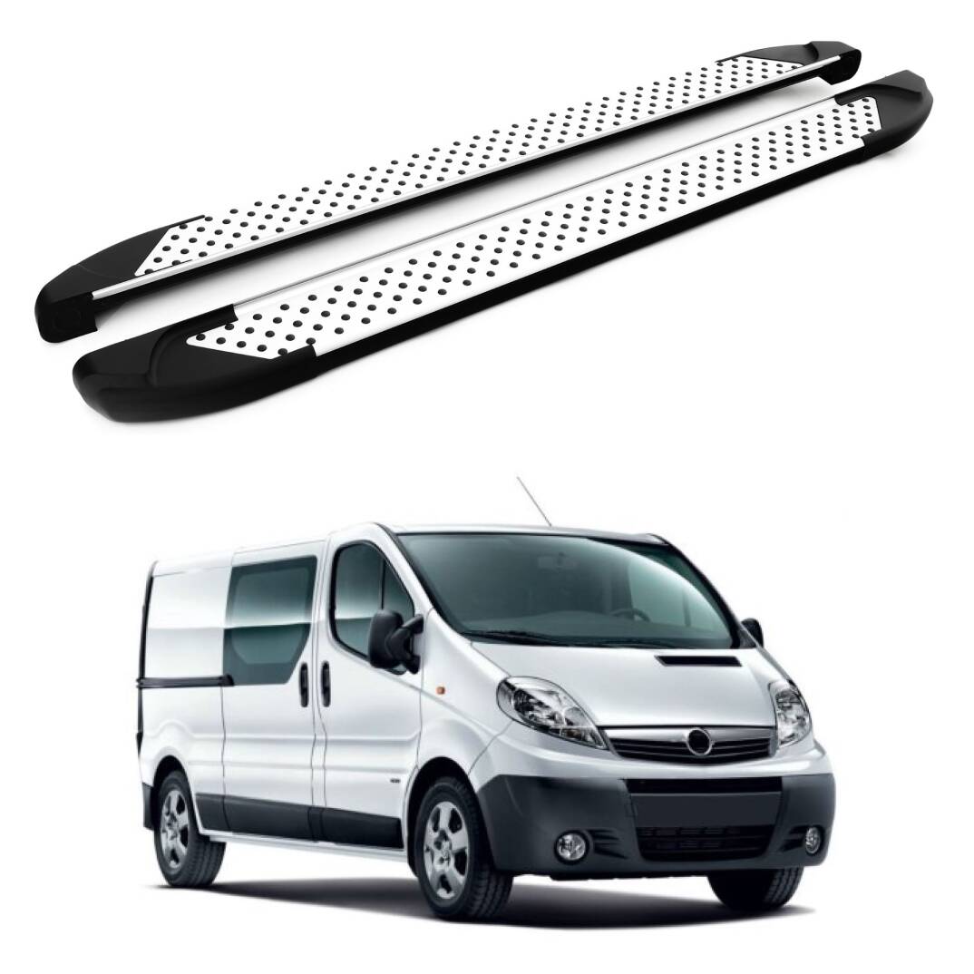 TURTLE Fits Opel Vivaro (X83) 2001-2014 / Lwb Side Step Sapphire V1 Silver - 1