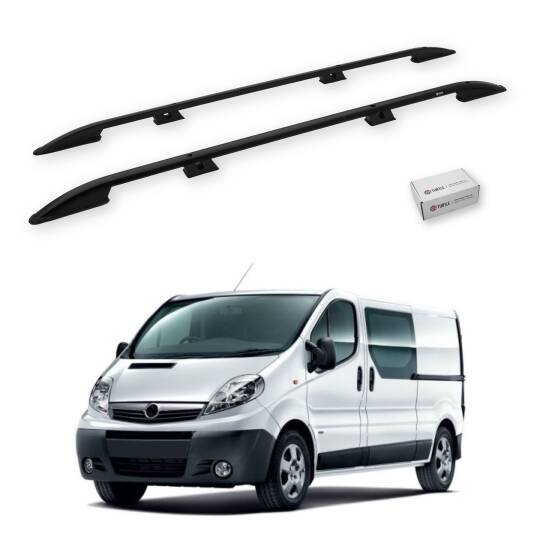 TURTLE Fits Opel Vivaro (X83) 2001-2014 / Swb Roof Rail Crown Black