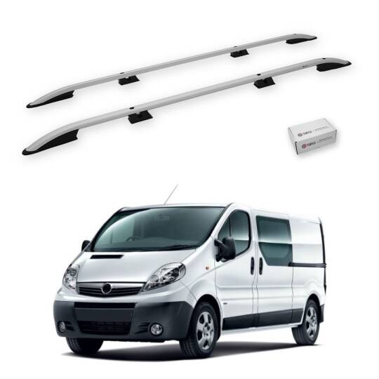 TURTLE Fits Opel Vivaro (X83) 2001-2014 / Swb Roof Rail Crown Silver