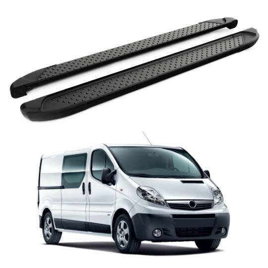 TURTLE Fits Opel Vivaro (X83) 2001-2014 / Swb Side Step Sapphire V1 Black