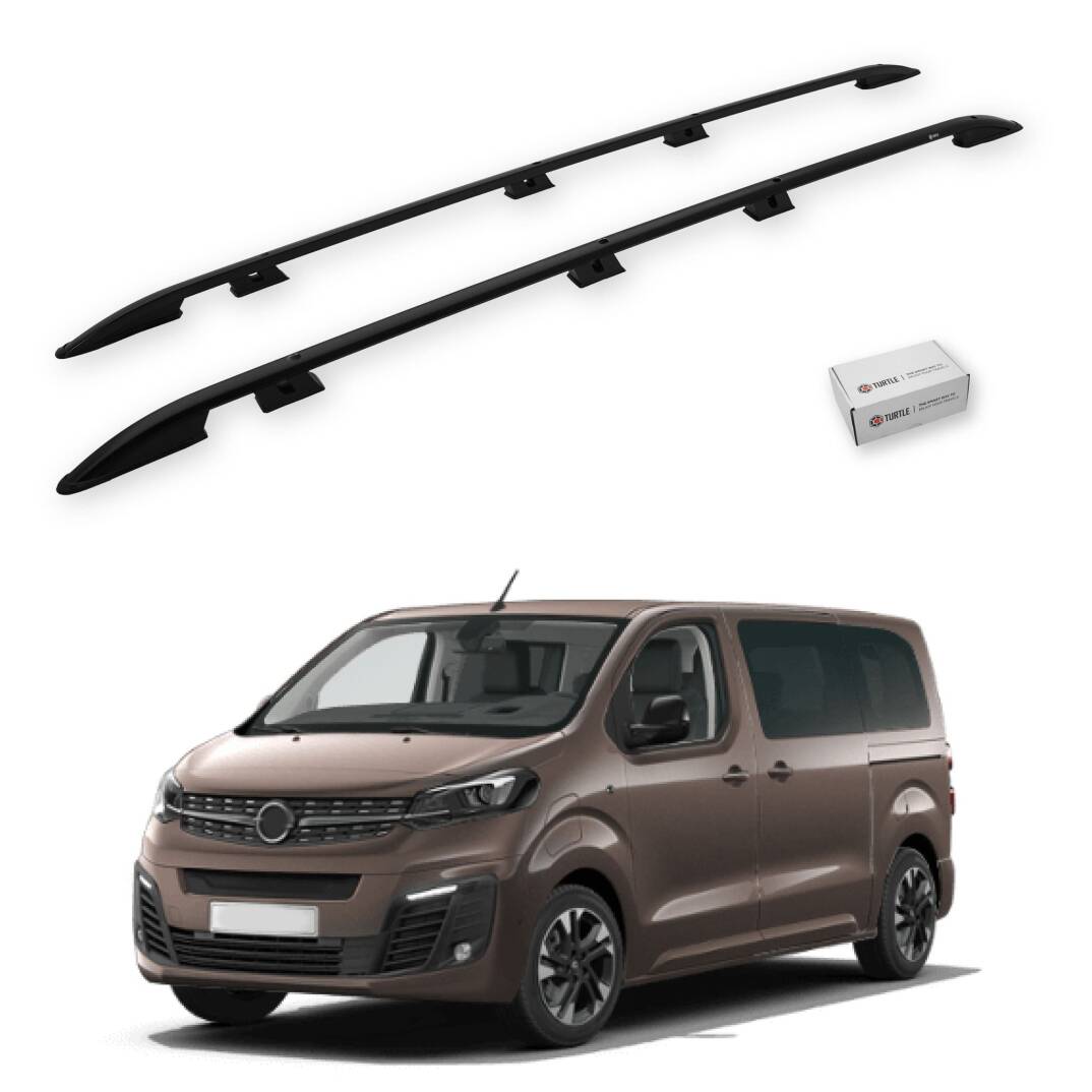 TURTLE Fits Opel Zafira Life (Mk3) 2019-2025 / Lwb Roof Rail Crown Black - 1