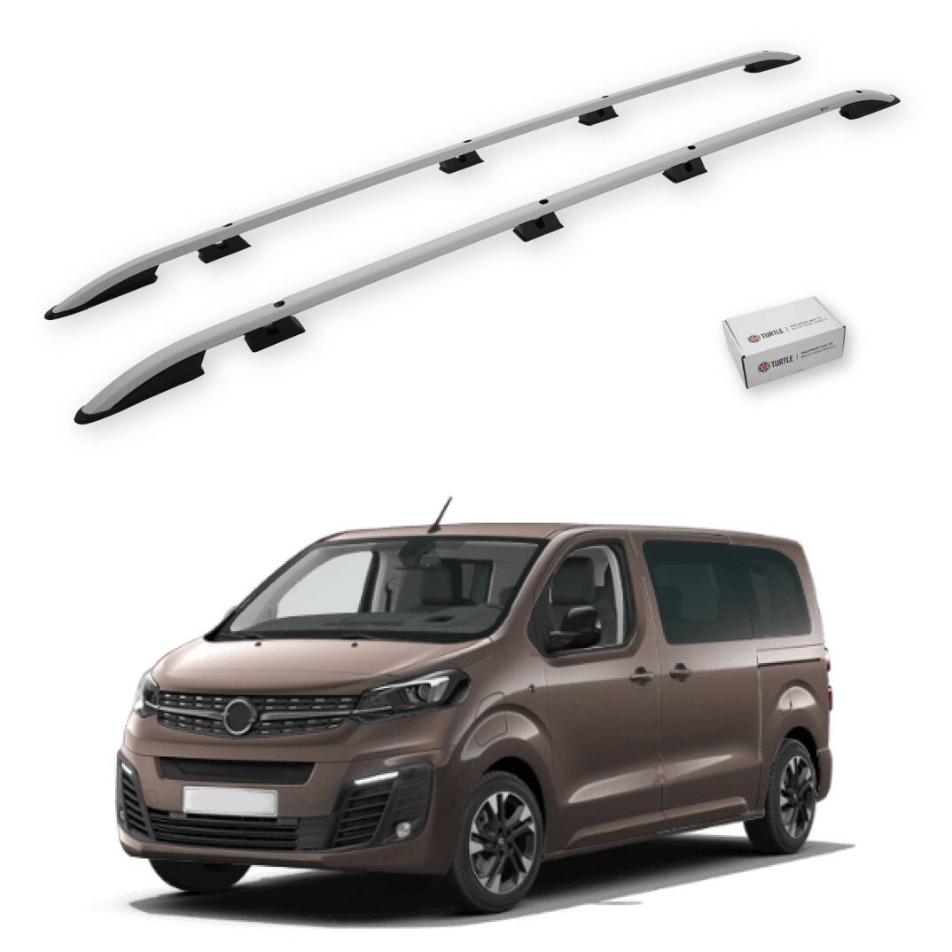 TURTLE Fits Opel Zafira Life (Mk3) 2019-2025 / Lwb Roof Rail Crown Silver - 1