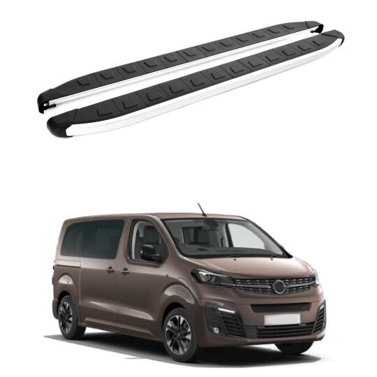 TURTLE Fits Opel Zafira Life (Mk3) 2019-2025 / Lwb Side Step Alyans Silver