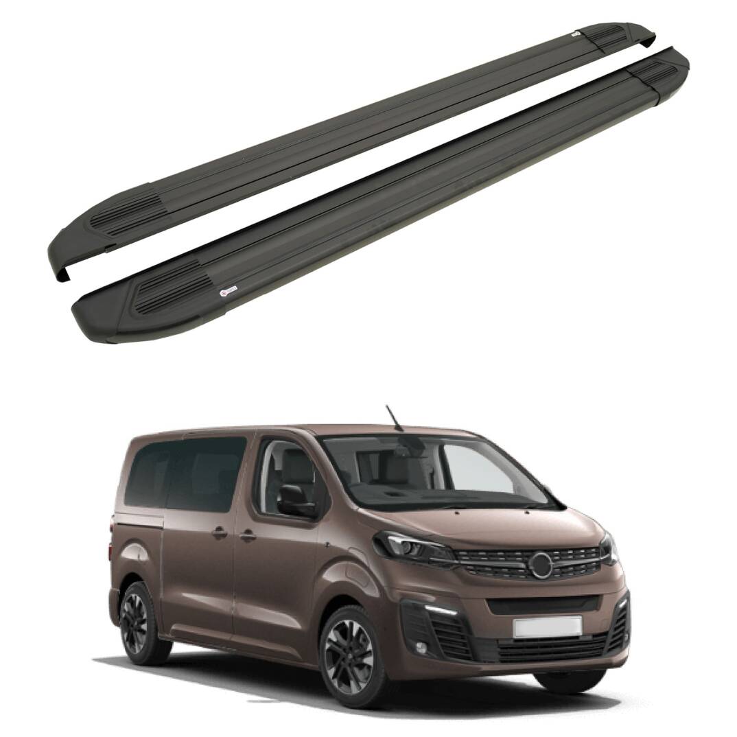 TURTLE Fits Opel Zafira Life (Mk3) 2019-2025 / Lwb Side Step Brillant Black - 1