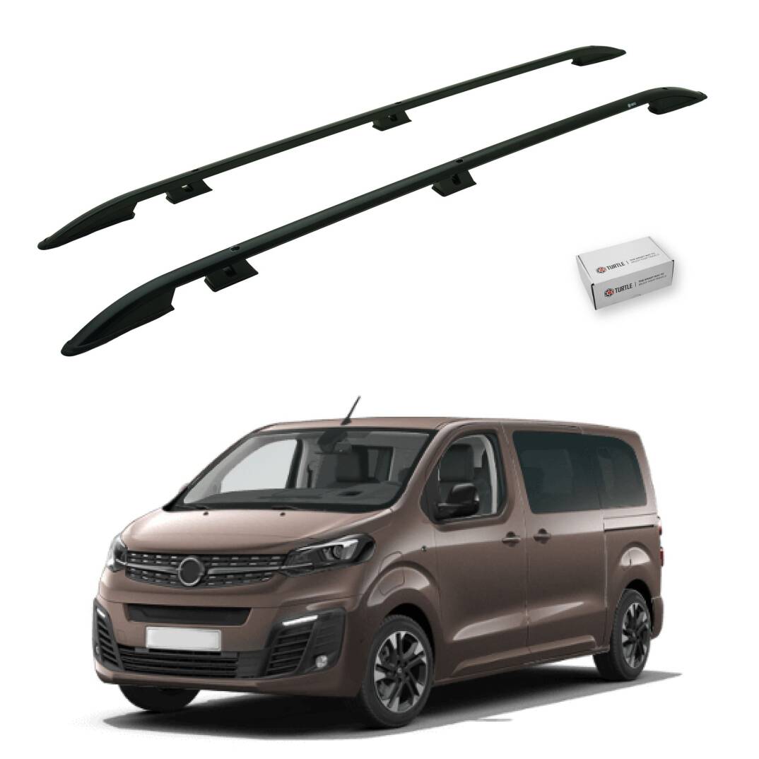 TURTLE Fits Opel Zafira Life (Mk3) 2019-2025 / Mwb Roof Rail Crown Black - 1