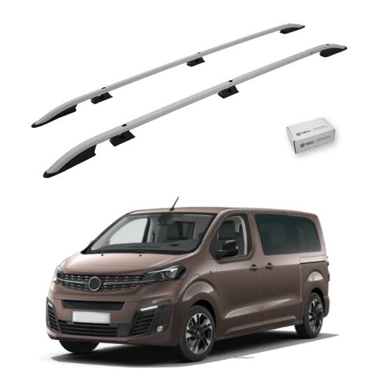 TURTLE Fits Opel Zafira Life (Mk3) 2019-2025 / Mwb Roof Rail Crown Silver