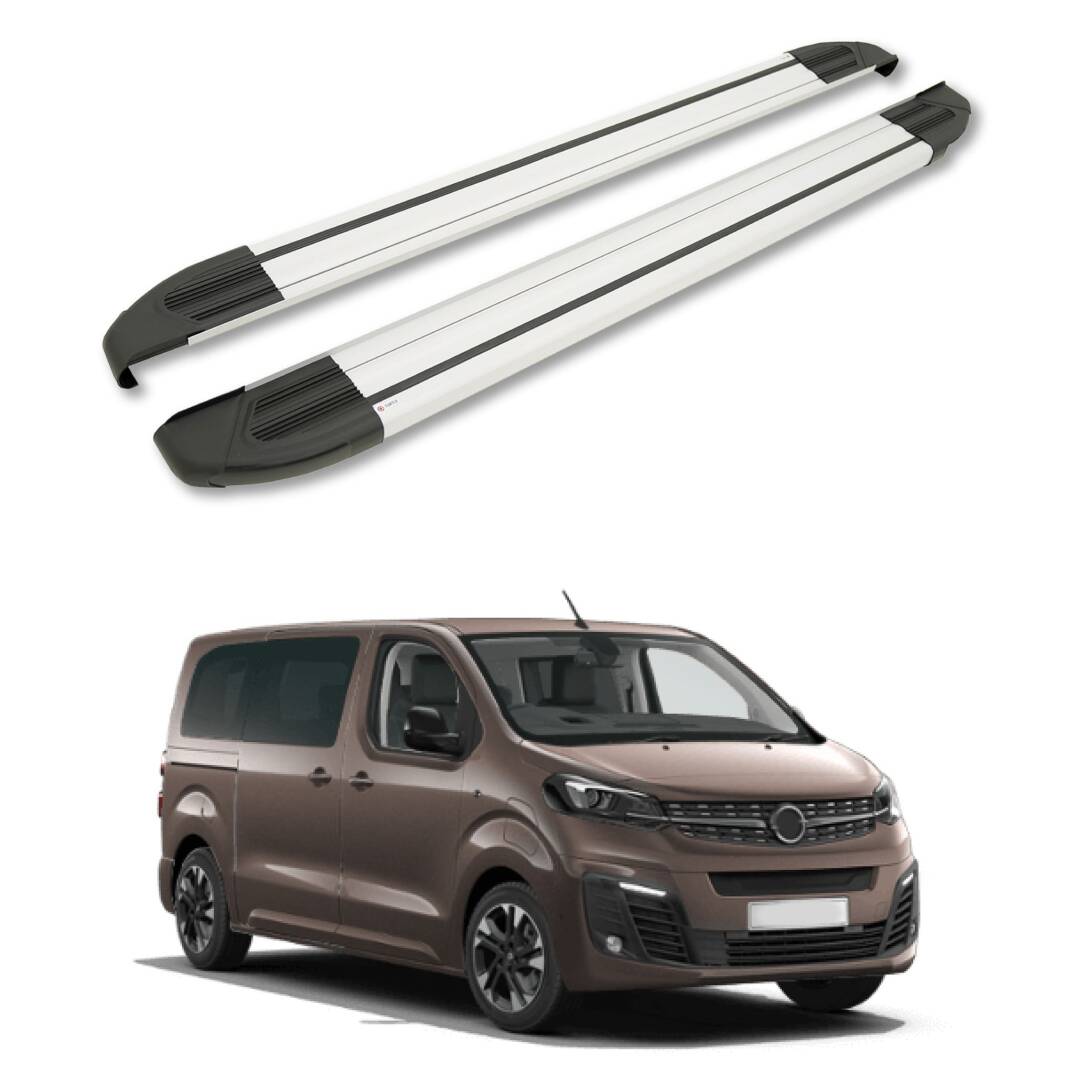 TURTLE Fits Opel Zafira Life (Mk3) 2019-2025 / Mwb Side Step Brillant Silver - 1