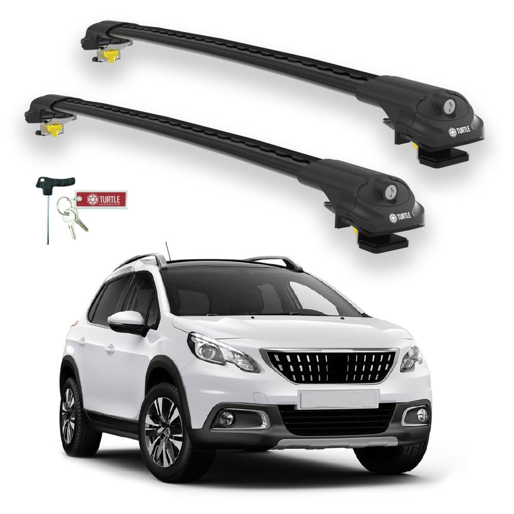 TURTLE Fits Peugeot 2008 2013-2019 Roof Rack Air1 Black - 1