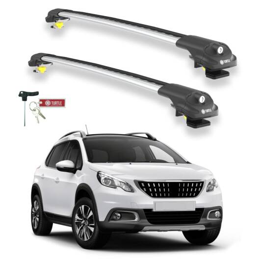 TURTLE Fits Peugeot 2008 2013-2019 Roof Rack Air1 Silver