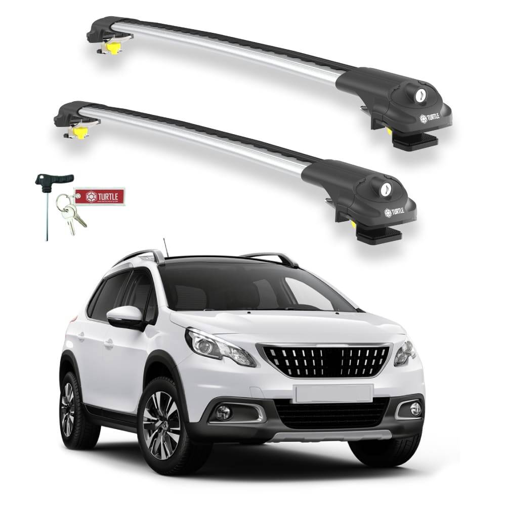 TURTLE Fits Peugeot 2008 2013-2019 Roof Rack Air1 Silver - 1