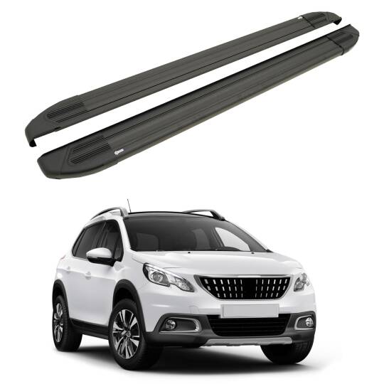 TURTLE Fits Peugeot 2008 2013-2019 Side Step Brillant Black