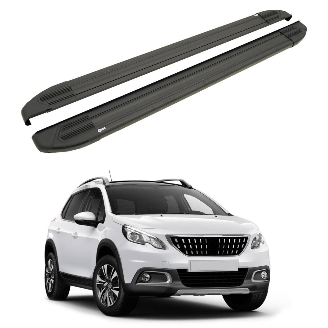 TURTLE Fits Peugeot 2008 2013-2019 Side Step Brillant Black - 1