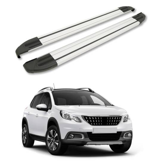 TURTLE Fits Peugeot 2008 2013-2019 Side Step Brillant Silver