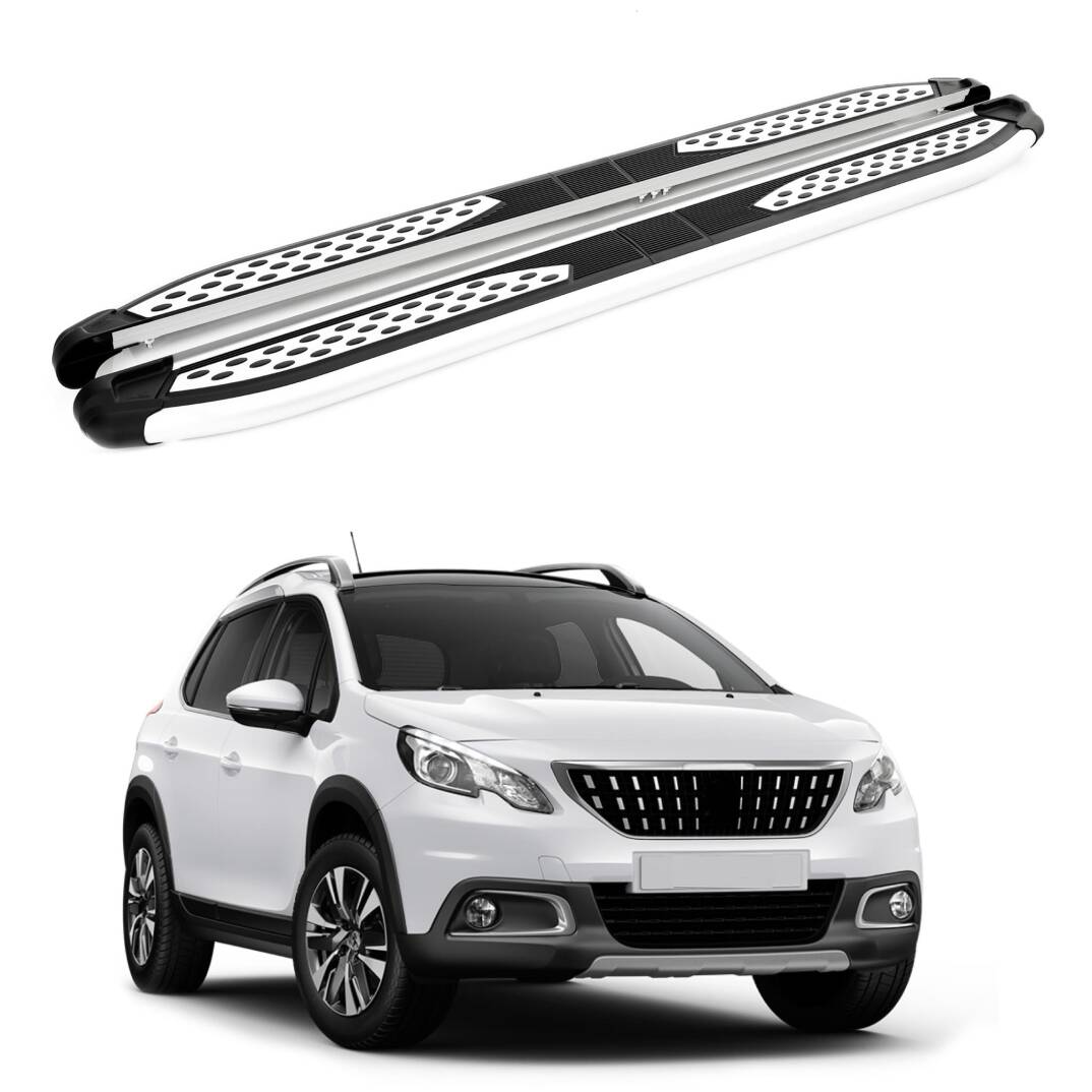 TURTLE Fits Peugeot 2008 2013-2019 Side Step Plus Silver - 1