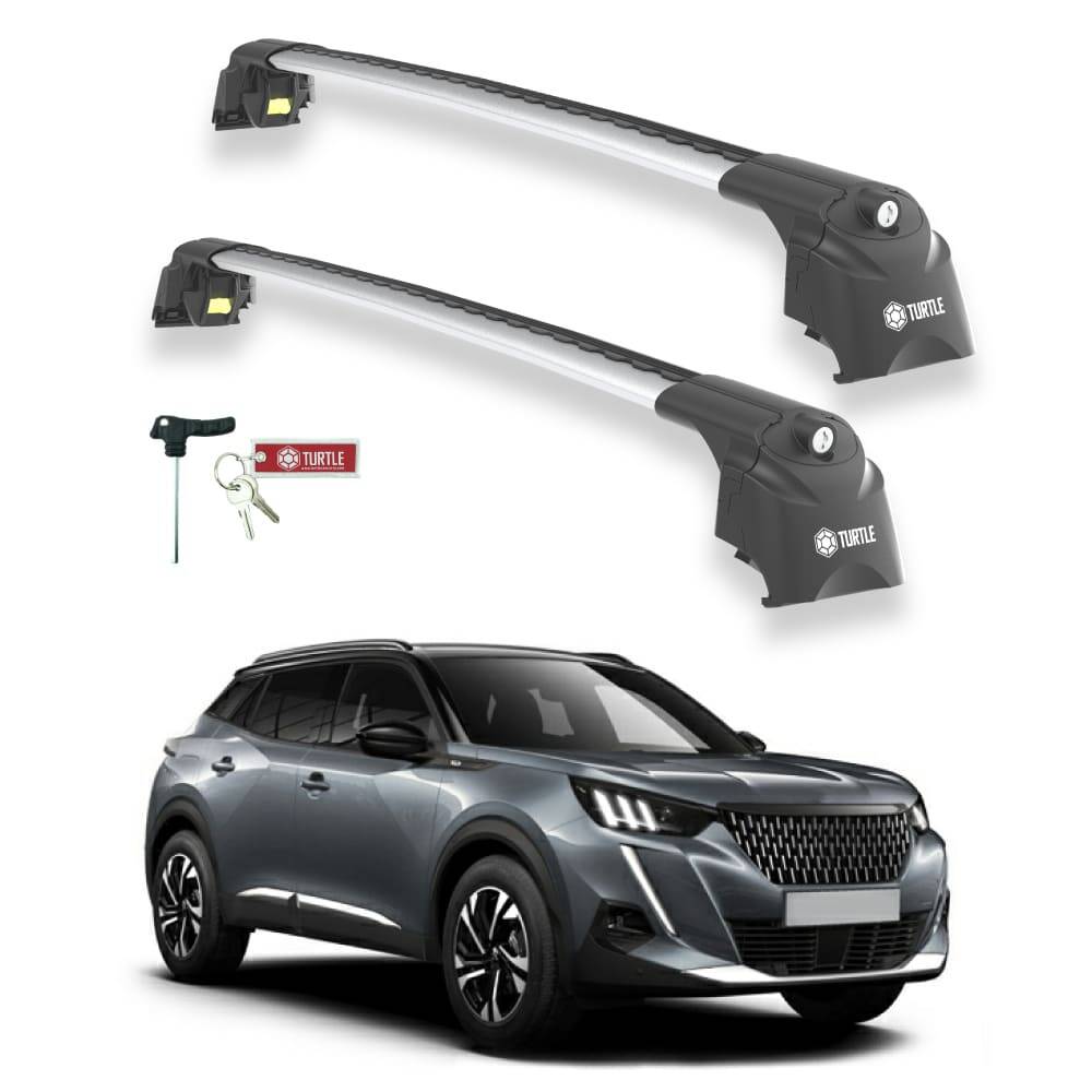 TURTLE Fits Peugeot 2008 2020-2023 Roof Rack Air2 Silver - 1