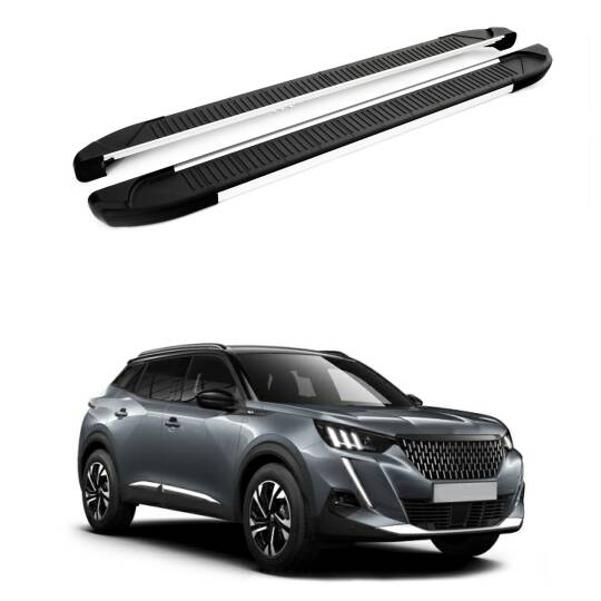 TURTLE Fits Peugeot 2008 2020-2023 Side Step Another Silver