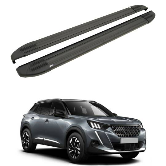 TURTLE Fits Peugeot 2008 2020-2023 Side Step Brillant Black