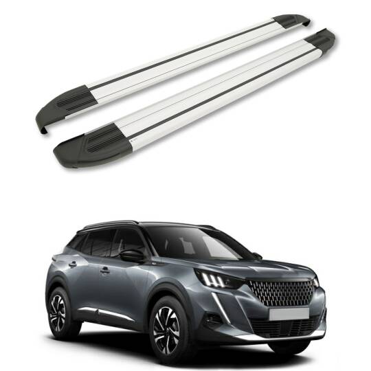 TURTLE Fits Peugeot 2008 2020-2023 Side Step Brillant Silver