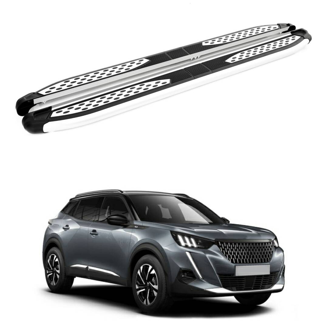 TURTLE Fits Peugeot 2008 2020-2023 Side Step Plus Silver - 1