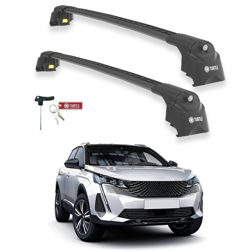 TURTLE Fits Peugeot 3008 (P84) 2017-2024 Roof Rack Air2 Black - 1