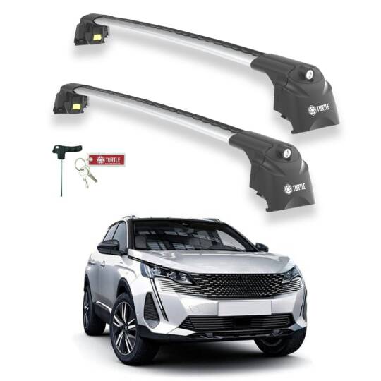 TURTLE Fits Peugeot 3008 (P84) 2017-2024 Roof Rack Air2 Silver