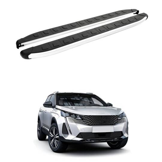 TURTLE Fits Peugeot 3008 (P84) 2017-2024 Side Step Alyans Silver