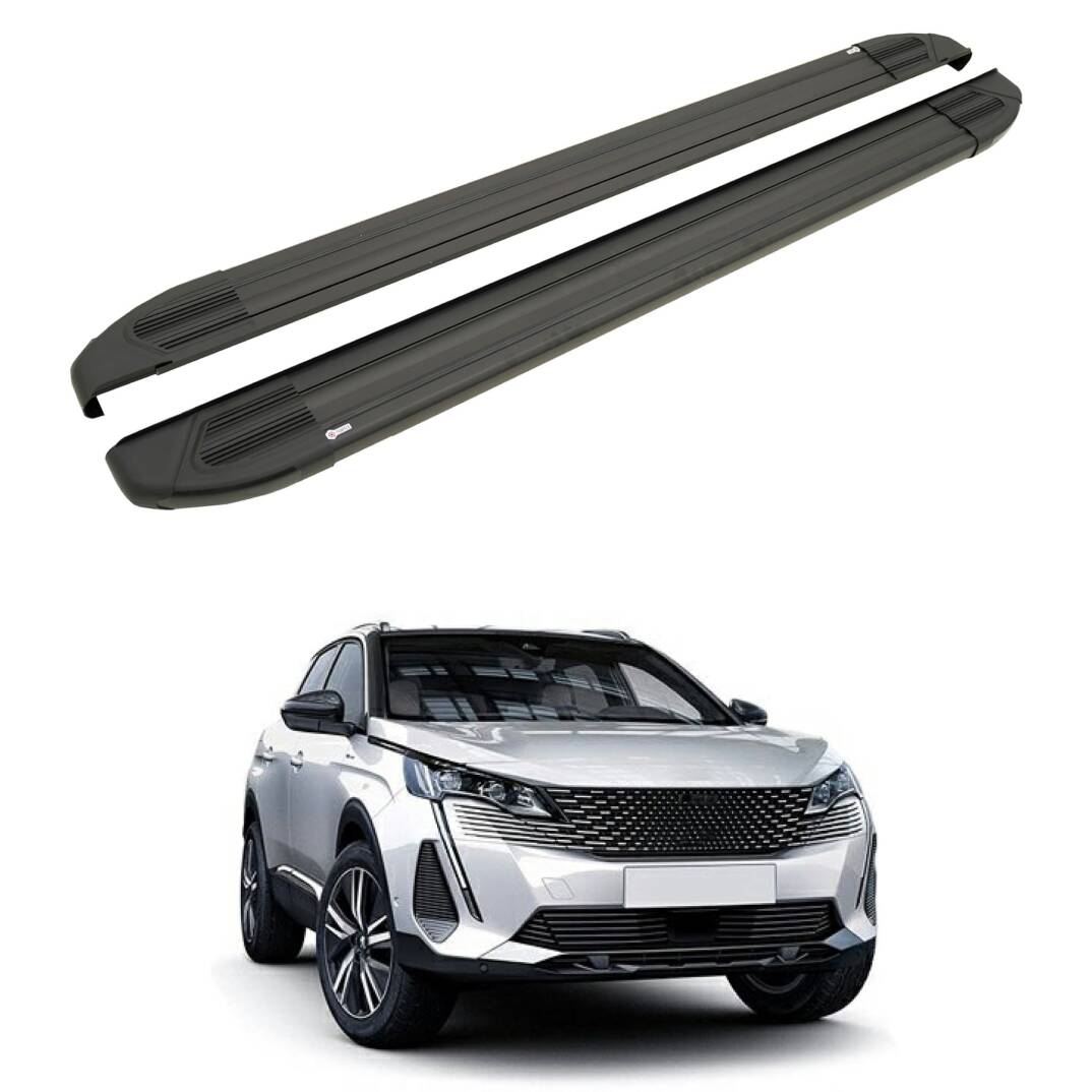 TURTLE Fits Peugeot 3008 (P84) 2017-2024 Side Step Brillant Black - 1