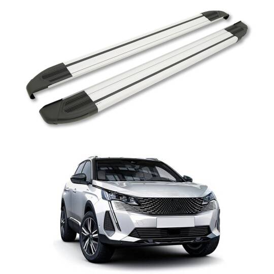 TURTLE Fits Peugeot 3008 (P84) 2017-2024 Side Step Brillant Silver