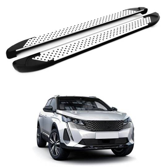 TURTLE Fits Peugeot 3008 (P84) 2017-2024 Side Step Sapphire V1 Silver