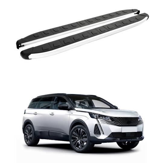 TURTLE Fits Peugeot 5008 (T87) 2017-2024 Side Step Alyans Silver