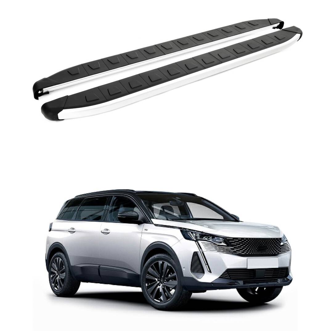 TURTLE Fits Peugeot 5008 (T87) 2017-2024 Side Step Alyans Silver - 1