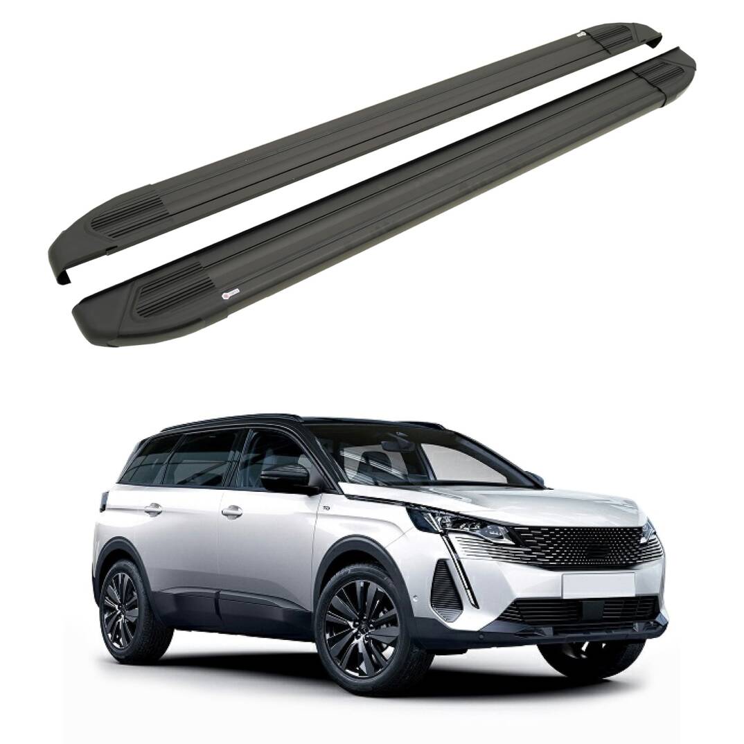 TURTLE Fits Peugeot 5008 (T87) 2017-2024 Side Step Brillant Black - 1