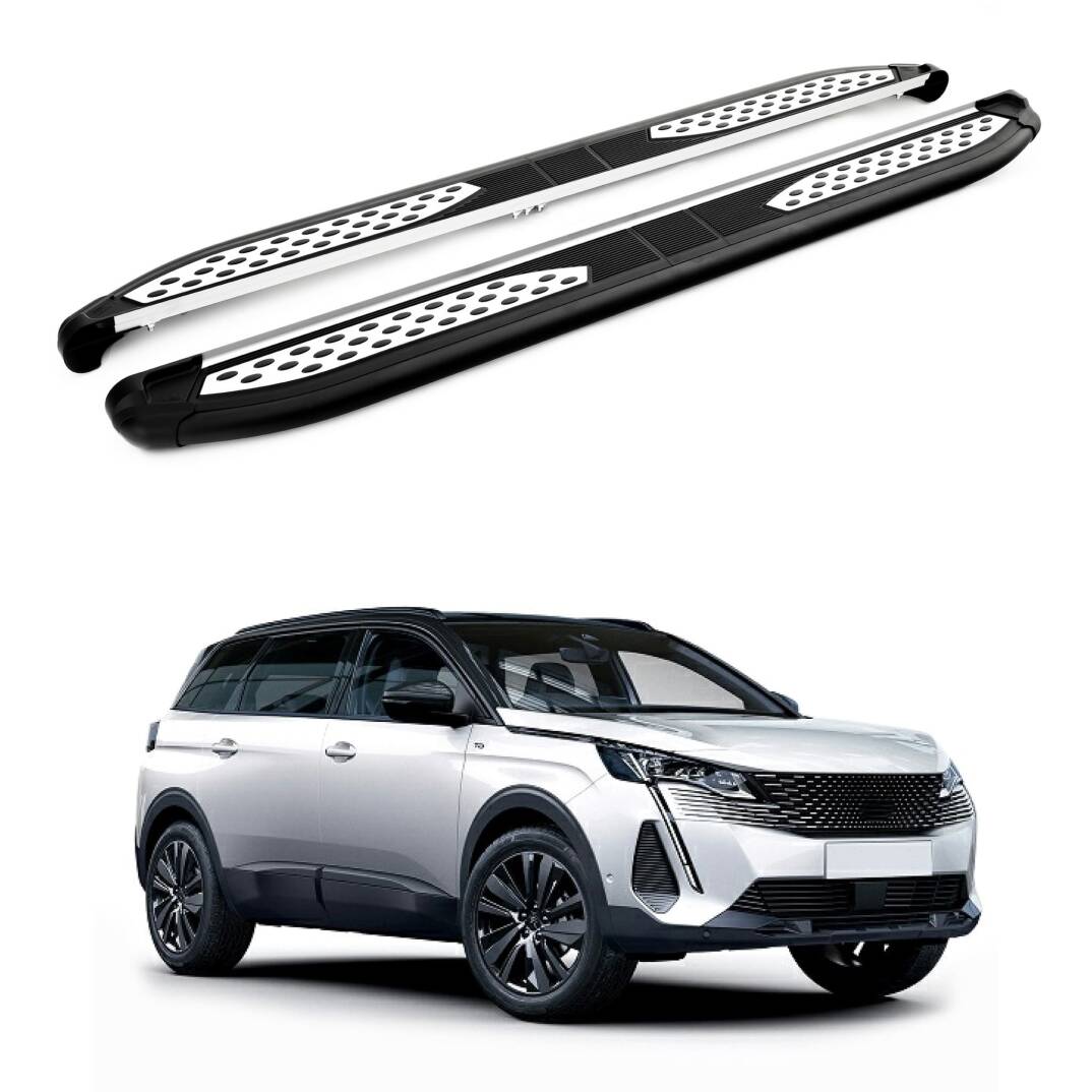 TURTLE Fits Peugeot 5008 (T87) 2017-2024 Side Step Plus Black - 1