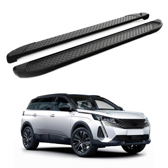 TURTLE Fits Peugeot 5008 (T87) 2017-2024 Side Step Sapphire V1 Black