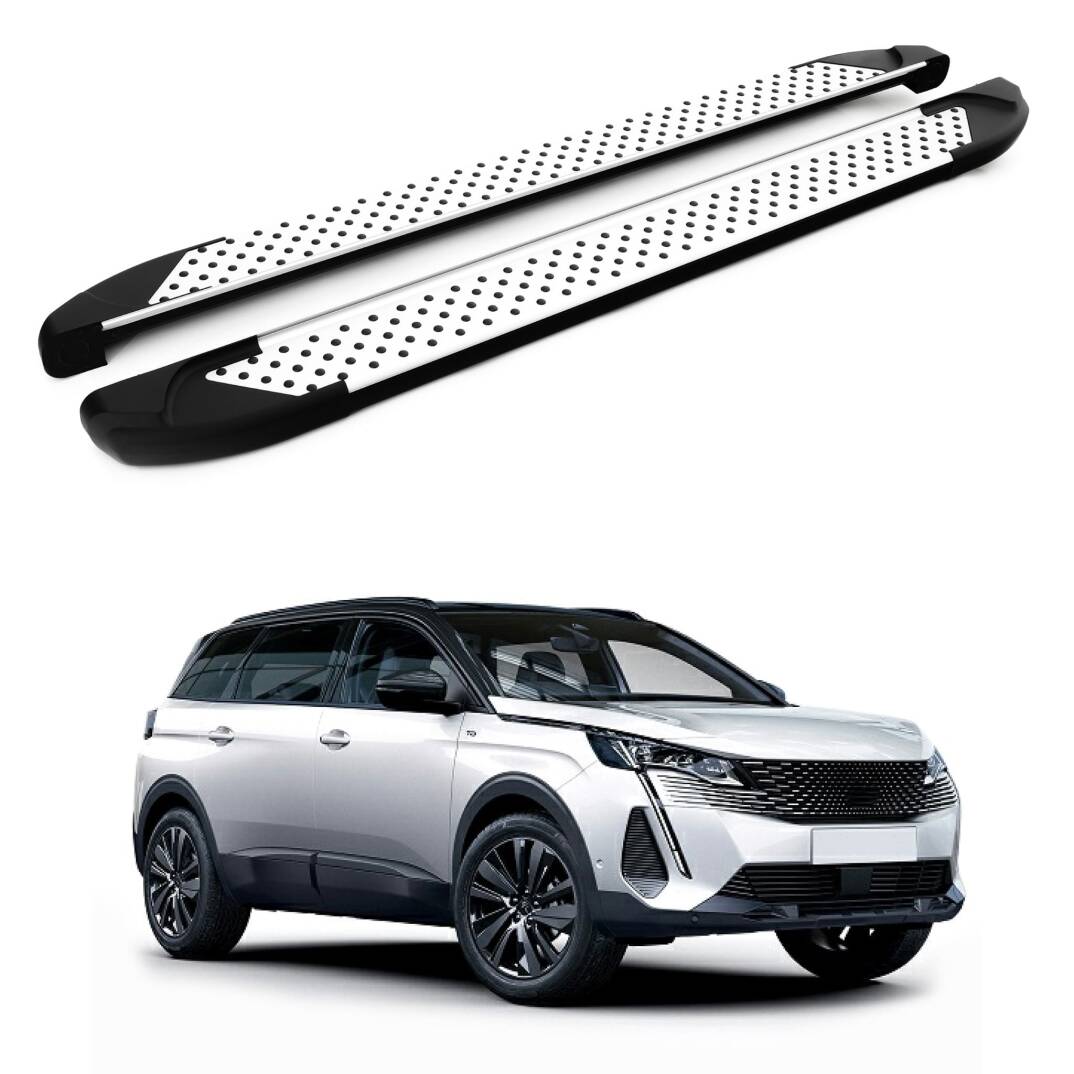 TURTLE Fits Peugeot 5008 (T87) 2017-2024 Side Step Sapphire V1 Silver - 1