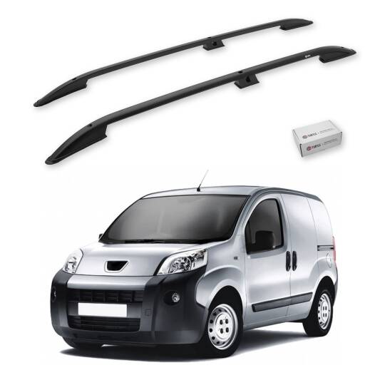 TURTLE Fits Peugeot Bipper 2008-2018 Roof Rail Crown Black