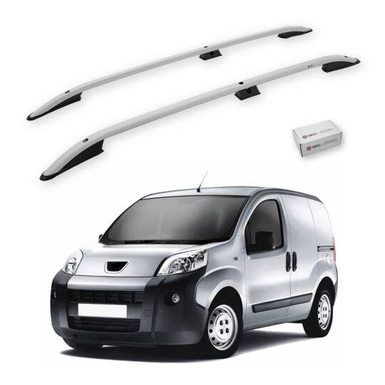 TURTLE Fits Peugeot Bipper 2008-2018 Roof Rail Crown Silver