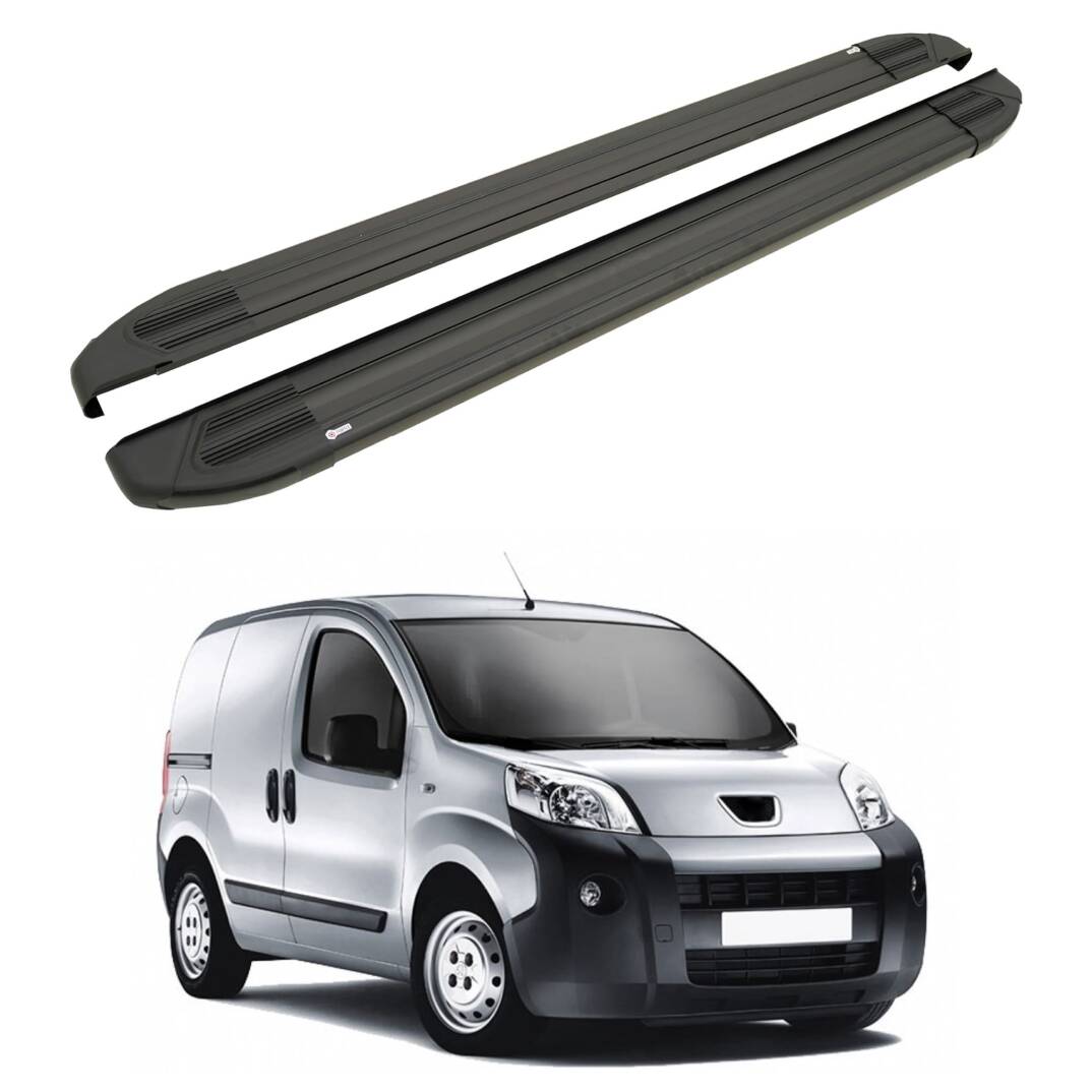 TURTLE Fits Peugeot Bipper 2008-2018 Side Step Brillant Black - 1