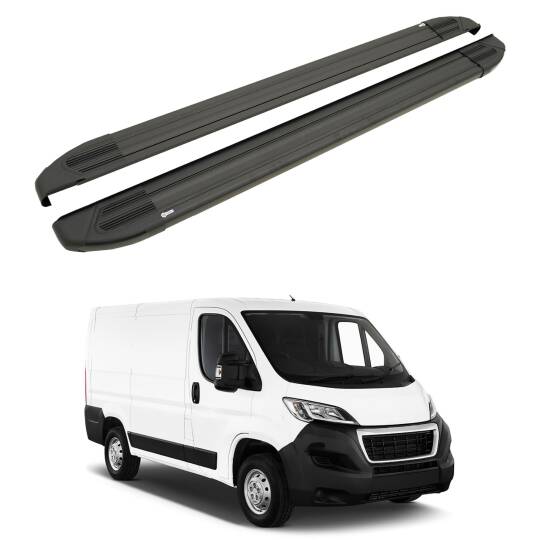 TURTLE Fits Peugeot Boxer 2006-2025 / Exlwb Side Step Brillant Black - 1