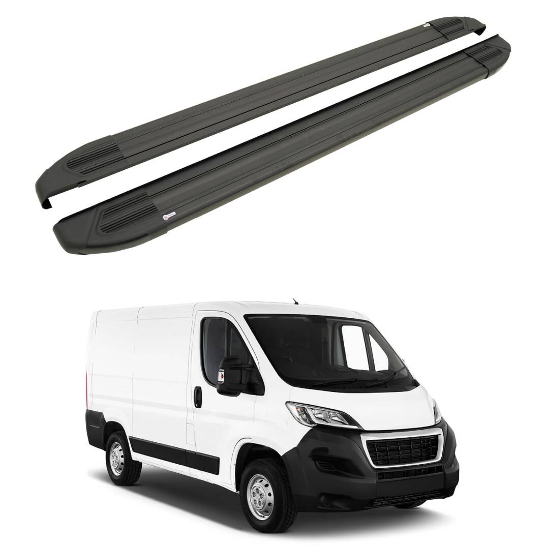TURTLE Fits Peugeot Boxer 2006-2025 / Exlwb Side Step Brillant Black - 1
