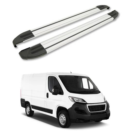 TURTLE Fits Peugeot Boxer 2006-2025 / Exlwb Side Step Brillant Silver - 1
