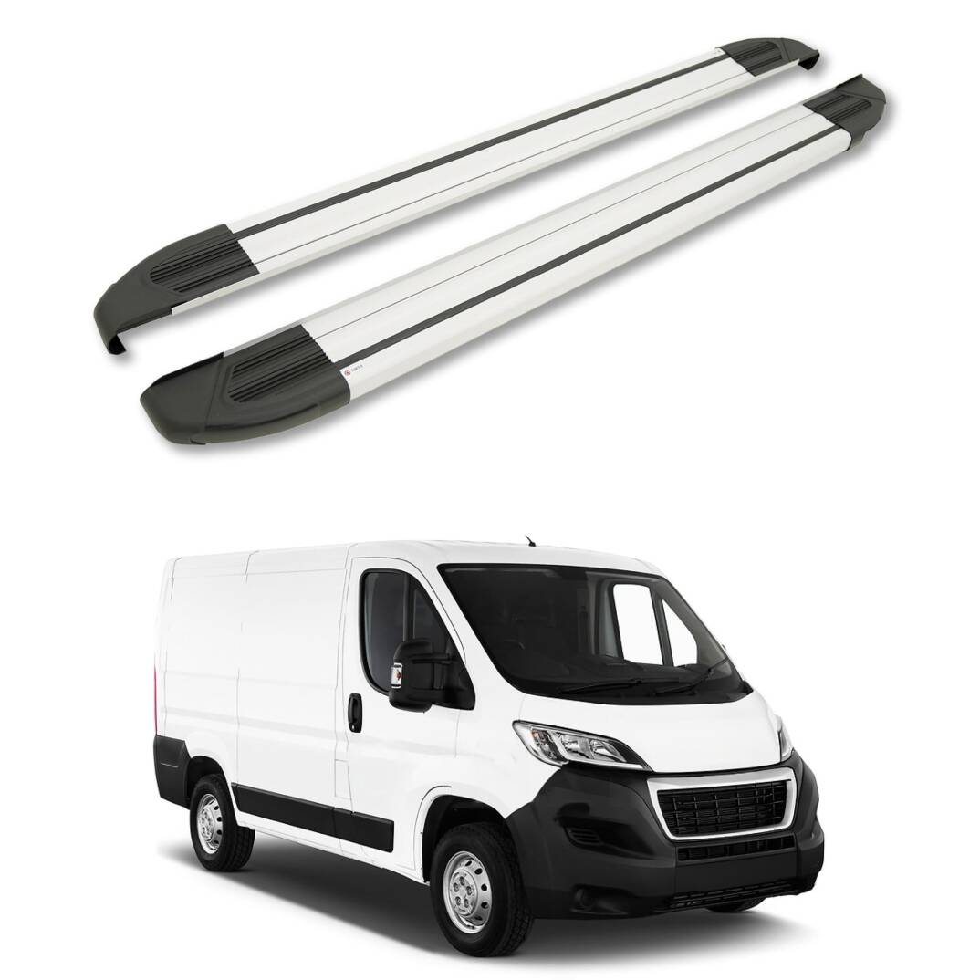 TURTLE Fits Peugeot Boxer 2006-2025 / Exlwb Side Step Brillant Silver - 1