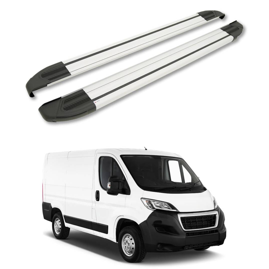 TURTLE Fits Peugeot Boxer 2006-2025 / Lwb Side Step Brillant Silver - 1