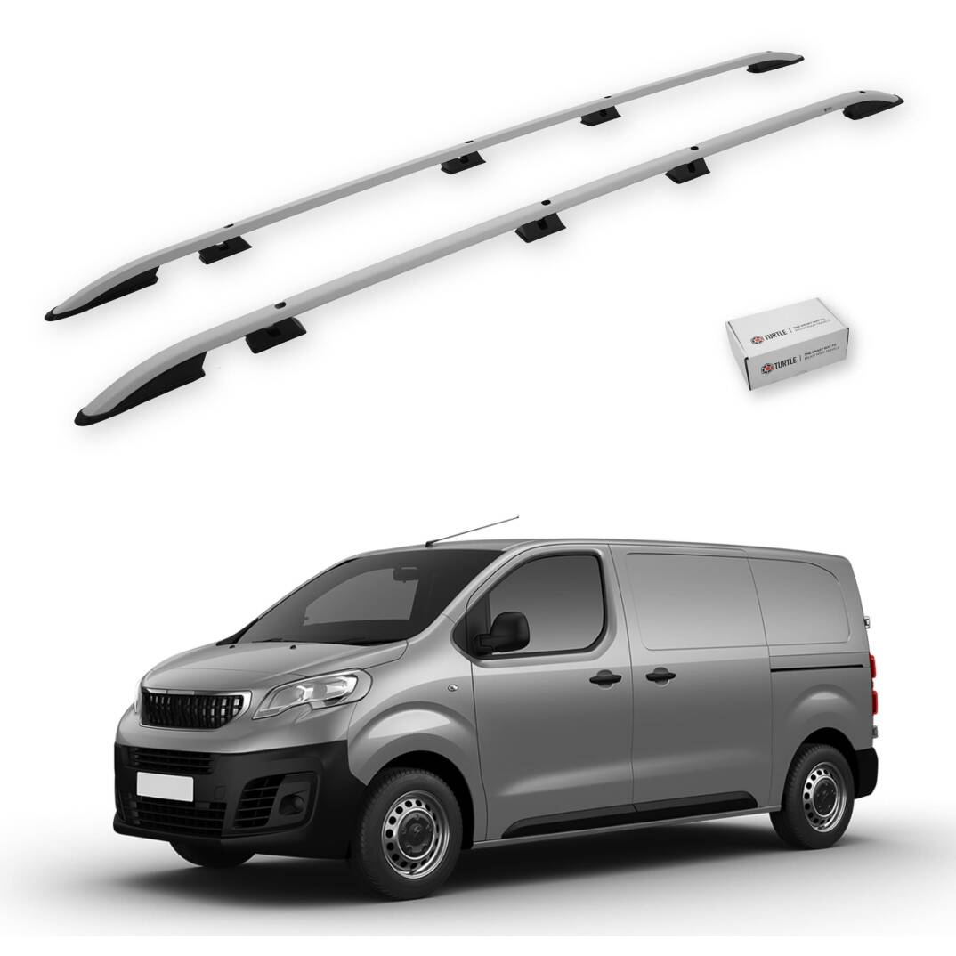 TURTLE Fits Peugeot Expert (Mk3) 2017-2025 / Lwb Roof Rail Crown Silver - 1