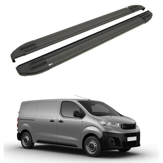 TURTLE Fits Peugeot Expert (Mk3) 2017-2025 / Lwb Side Step Brillant Black